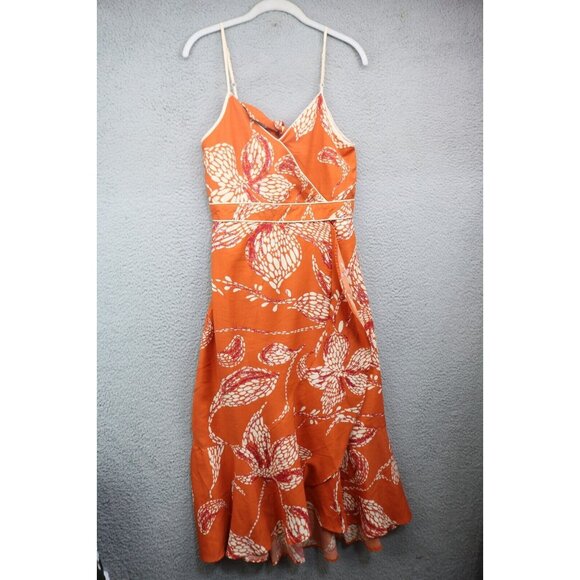 Band of the Free Empire Waist Wrap Midi Dress-Size Medium-Straps-Smocked-Beachy - Picture 1 of 14